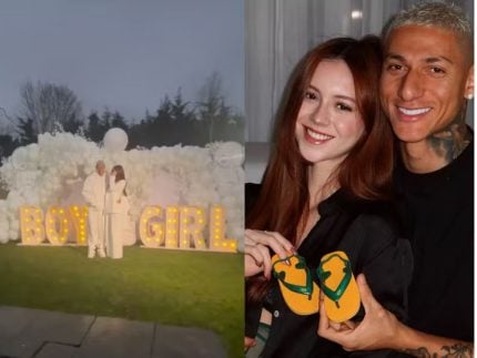 richarlison-e-amanda-araujo-descobrem-sexo-do-primeiro-filho-do-casal;-veja