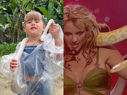 mini-britney-spears:-virginia-compartilha-foto-de-maria-alice-segurando-cobra