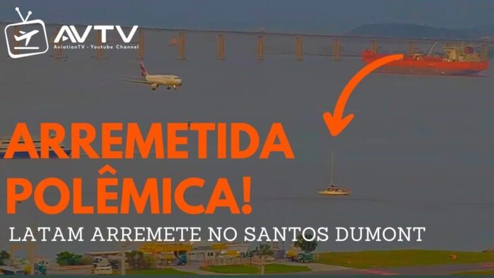 veja-o-momento-em-que-aviao-da-latam-arremete-apos-desviar-de-barco-no-rio