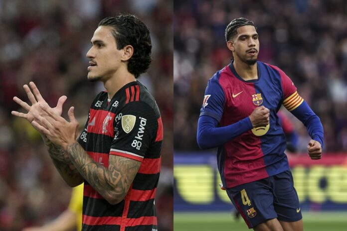 zagueiro-do-barcelona-faz-comemoracao-de-pedro-e-interage-com-jogador