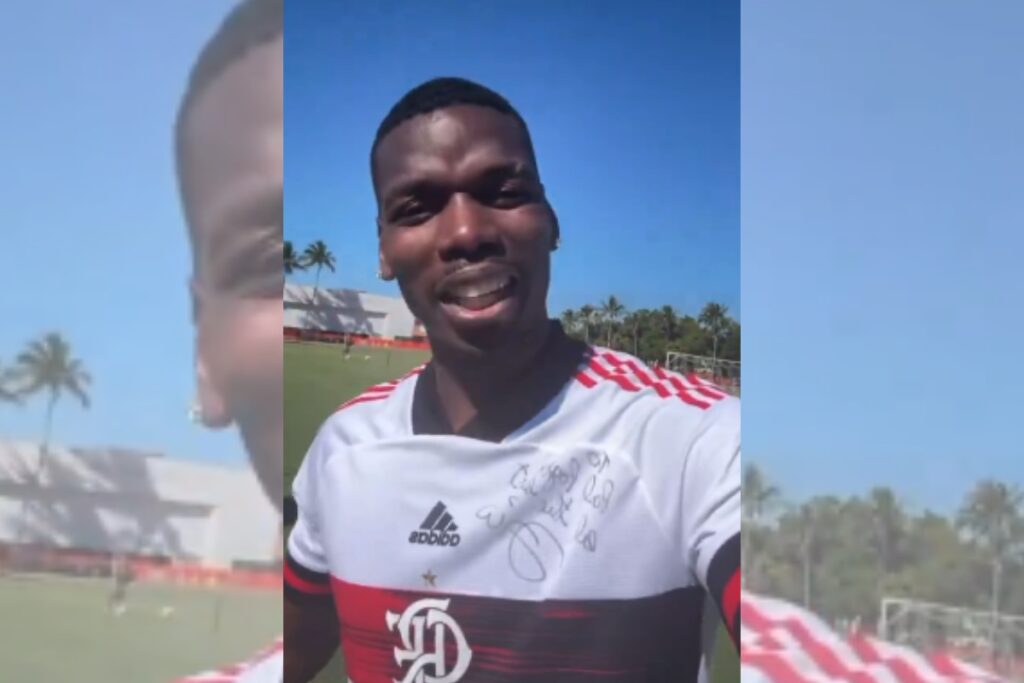 sem-clube,-paul-pogba-publica-video-com-a-camisa-do-flamengo;-assista