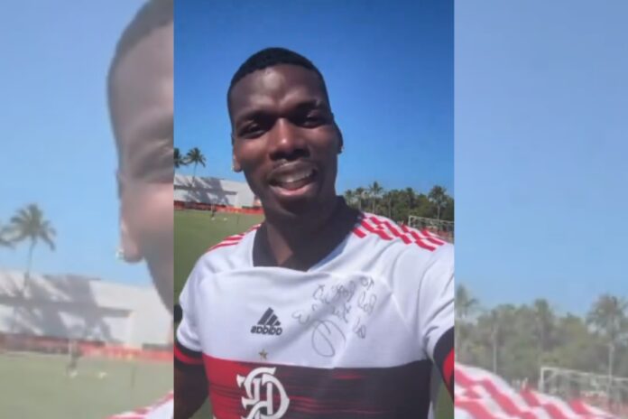 sem-clube,-paul-pogba-publica-video-com-a-camisa-do-flamengo;-assista