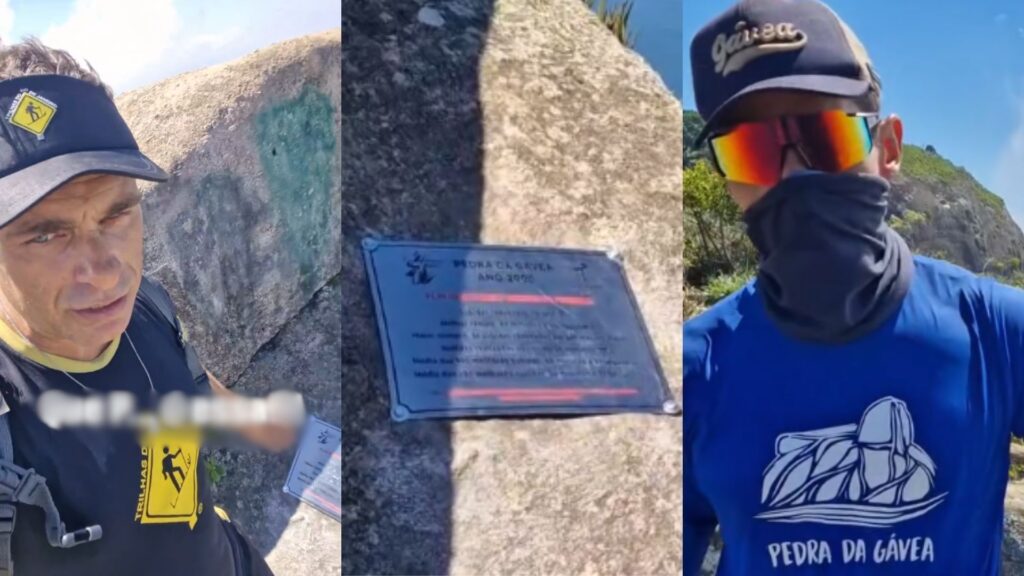 trilheiros-denunciam-instalacao-de-placa-na-pedra-da-gavea-(rj)