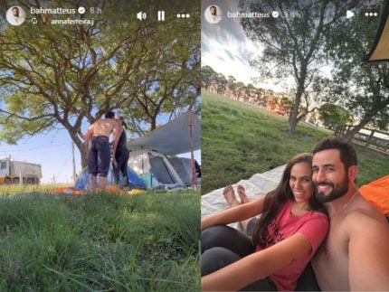 em-clima-de-romance,-matteus-amaral-curte-feriado-em-acampamento-com-namorada