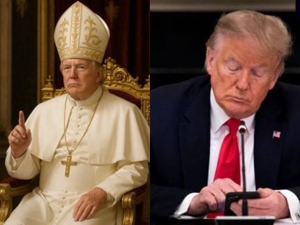 apos-piada-com-conclave,-trump-posta-foto-de-ia-vestido-como-papa