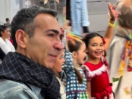 cesar-tralli-se-emociona-ao-ver-filha-com-ticiane-pinheiro-em-festa-junina-da-escola