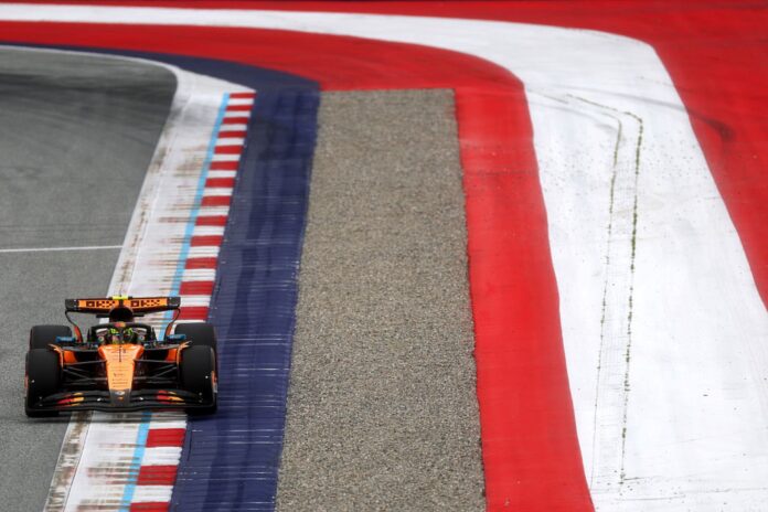 formula-1:-norris-lidera-3°-treino-livre-na-austria;-bortoleto-e-10°