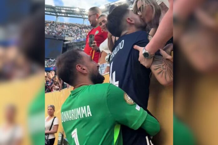 video:-donnarumma-ajuda-beraldo-a-beijar-esposa-apos-goleada-do-psg