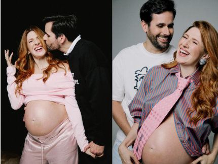 ao-lado-do-marido,-dani-calabresa-compartilha-registros-da-fase-final-da-gravidez