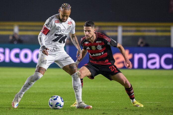 neymar-tenta-dar-caneta-no-treinador-do-fla,-filipe-luis.-veja-video