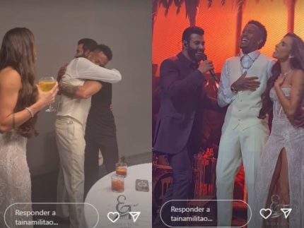 show-do-embaixador:-gusttavo-lima-se-apresenta-em-casamento-de-eder-militao-com-taina-castro