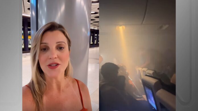 video:-carregador-pega-fogo-em-aviao-e-passageira-de-sc-grava-momento
