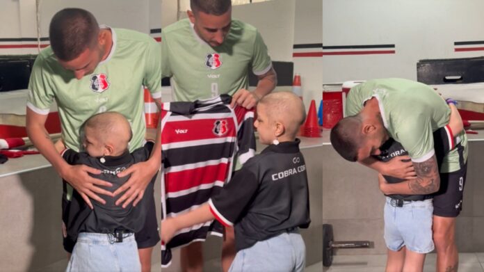 em-luta-contra-o-cancer,-torcedora-mirim-do-santa-cruz-conhece-idolo