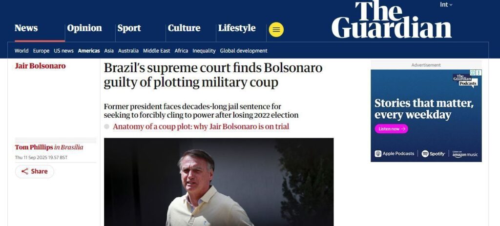 condenacao-de-bolsonaro-por-plano-de-golpe-repercute-na-imprensa-mundial
