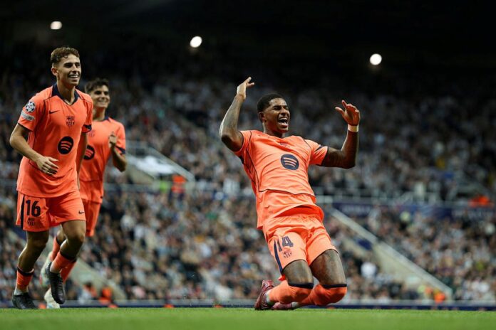 com-dois-de-rashford,-barcelona-vence-newcastle-pela-champions-league