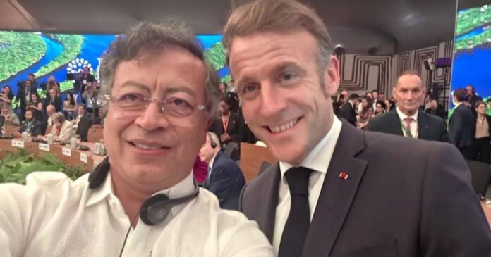 petro-e-macron-tiram-selfie-durante-cupula-de-lideres-em-belem