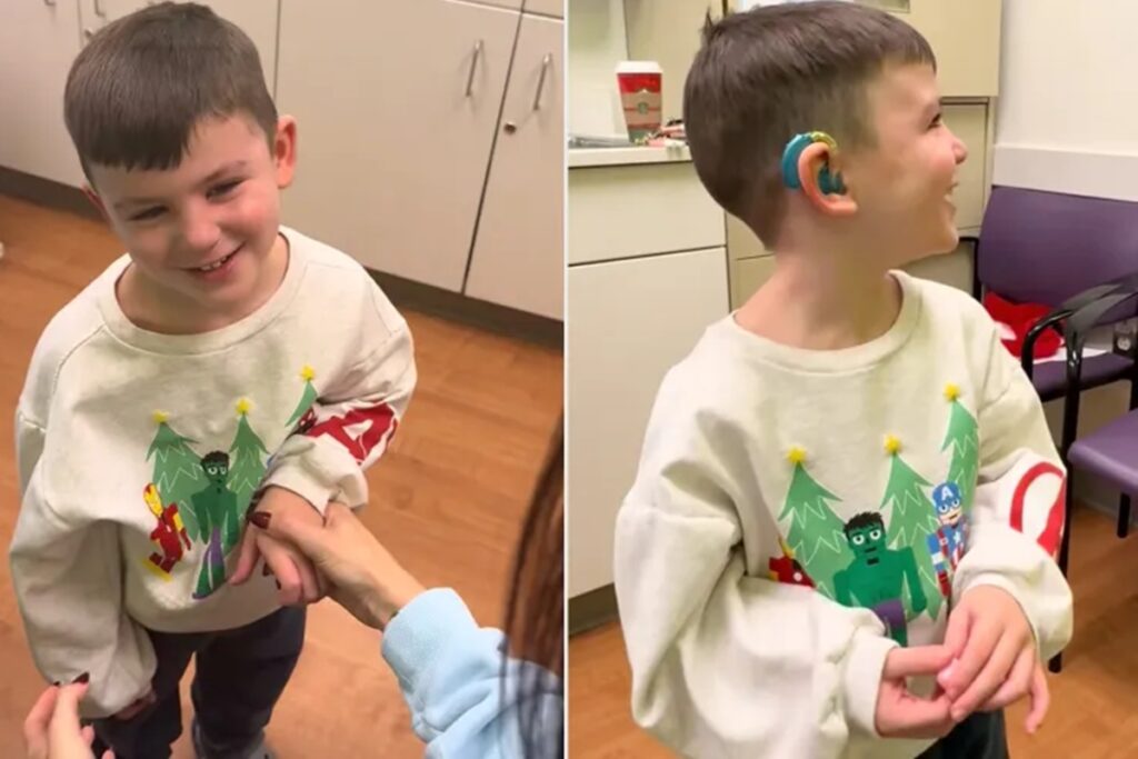 mae-registra-momento-emocionante-em-que-filho-recebe-aparelho-auditivo.-veja-video