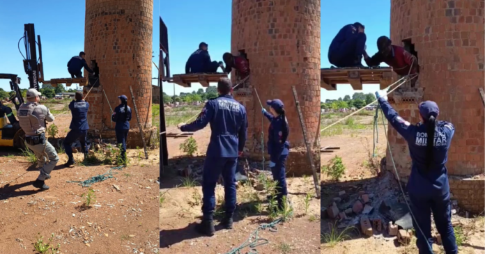 video:-homem-e-resgatado-apos-ficar-dois-dias-preso-em-chamine-no-rs