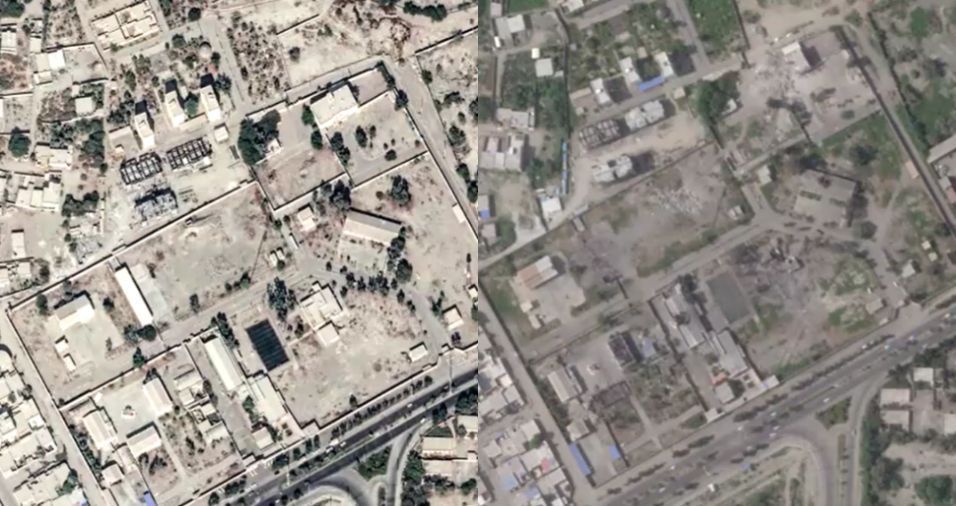 imagens-de-satelite-mostram-escola-iraniana-antes-e-depois-de-ataque