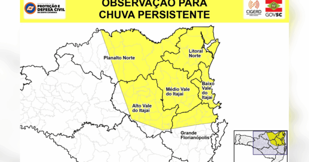 defesa-civil-de-sc-emite-alerta-para-chuvas-persistentes-em-seis-regioes