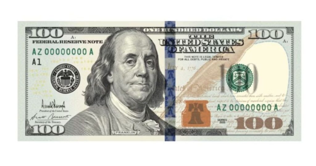 trump-publica-nova-imagem-de-nota-de-100-dolares-com-sua-assinatura