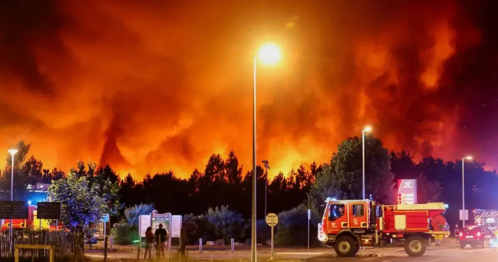 Incêndio na França deixa céu vermelho e força 10 mil a deixarem vila