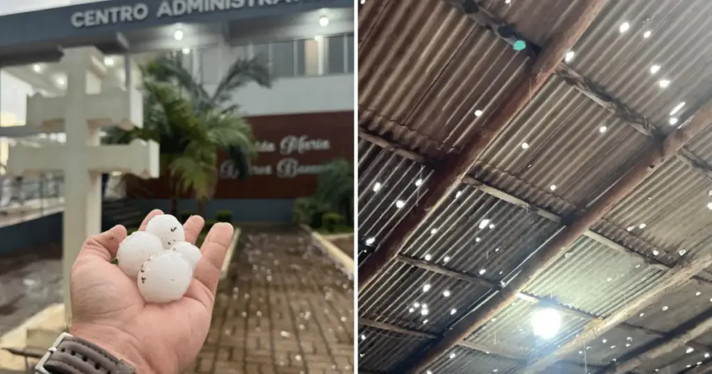 Chuva de granizo de 5 minutos danifica 500 casas no interior do RS; veja