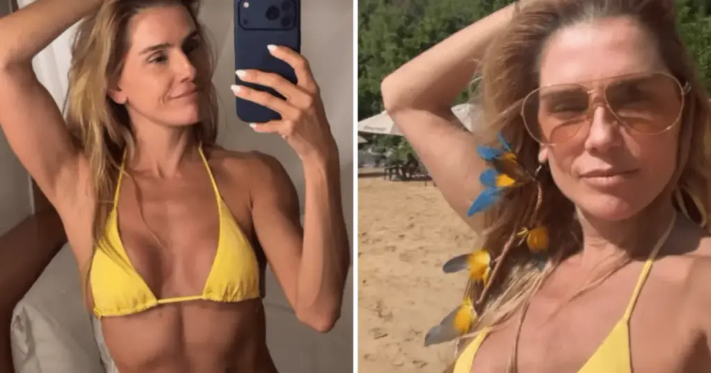 Deborah Secco exibe corpo malhado ao posar de biquíni após treino