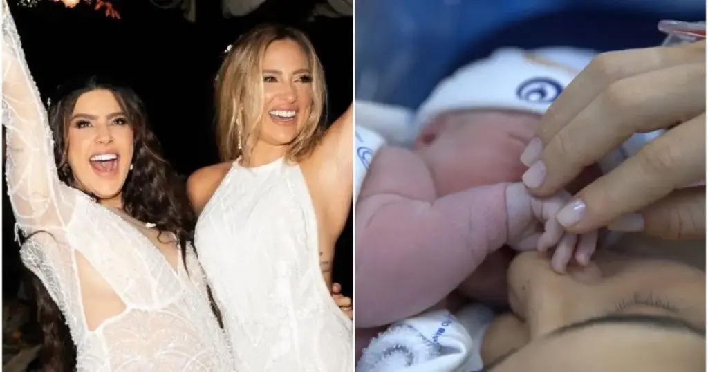 Nasce primeiro filho de Lauana Prado e Tati Dias; veja fotos
