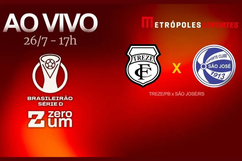 Série D ZeroUm: Metrópoles transmite Treze-PB x São José-RS ao vivo