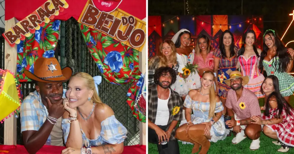 Irmã de Zé Felipe marca presença na festa julina de Virginia e Vini Jr.