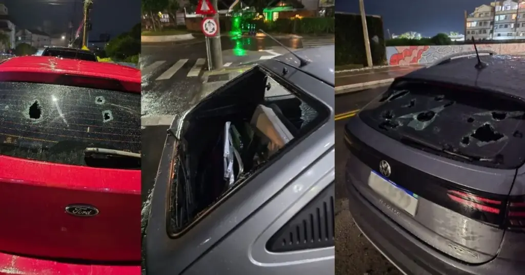 Granizo do tamanho de bola de golfe perfura carros e gera prejuízo em SC