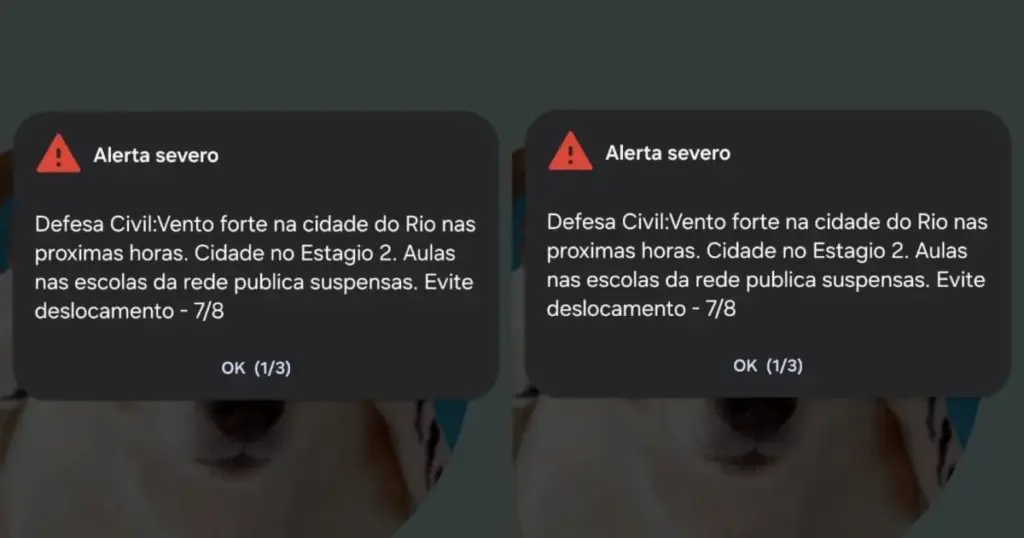 Defesa Civil emite novo alerta para ventos e chuva forte no Rio de Janeiro