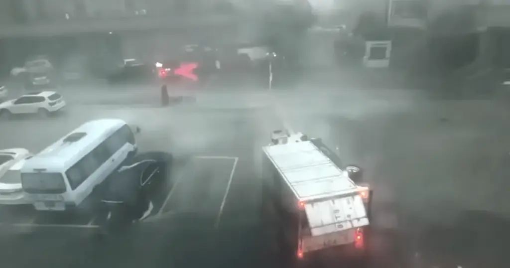 Veja momento em que tufão Dolphin derruba caminhão na China