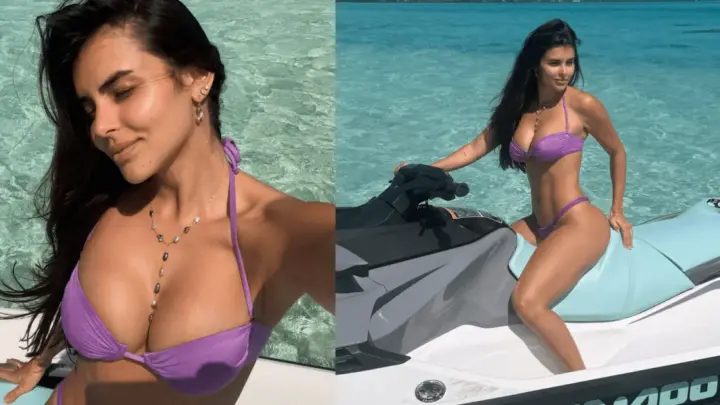 Isabella Arantes posa de biquíni em viagem com Gabriel Medina; veja