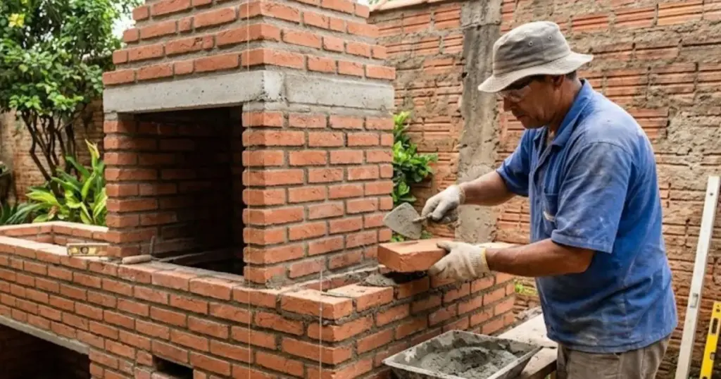 Morador constrói churrasqueira de alvenaria sem deixar espaço adequado e descobre detalhe que compromete a saída da fumaça