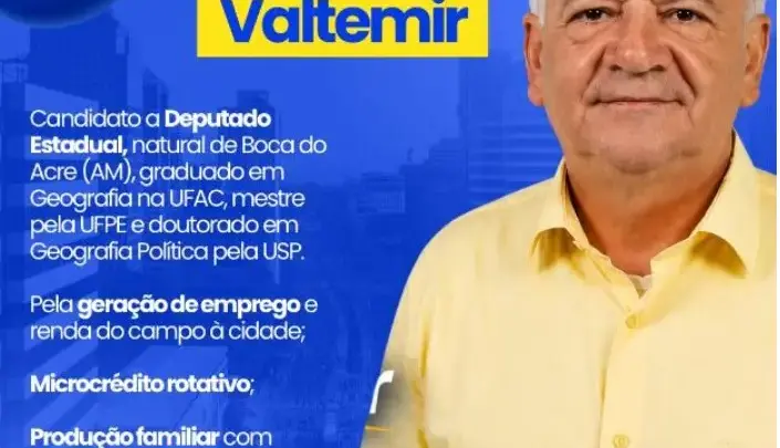 Do campo à universidade: Valtermir Evangelista leva trajetória de superação para a disputa pela Aleac