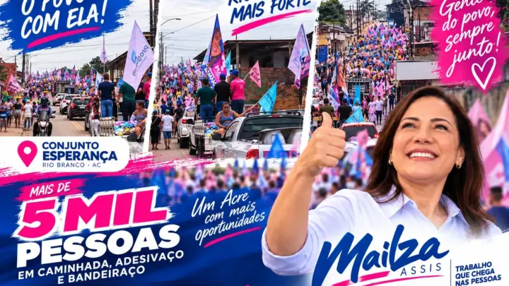 Mailza impressiona em arrastão com cerca de 5 mil pessoas no Conjunto Esperança e transforma caminhada em grande ato de campanha