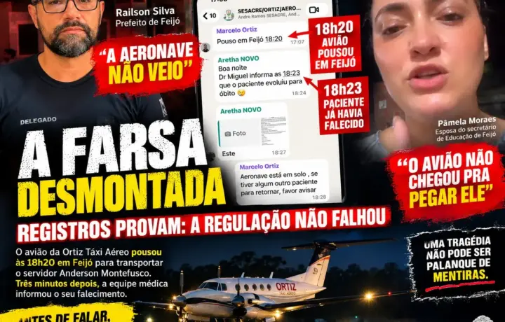 Avião pousou às 18:30h em Feijó: documentos desmontam a farsa do prefeito Railson, que explora morte de amigo para fins eleitoreiros