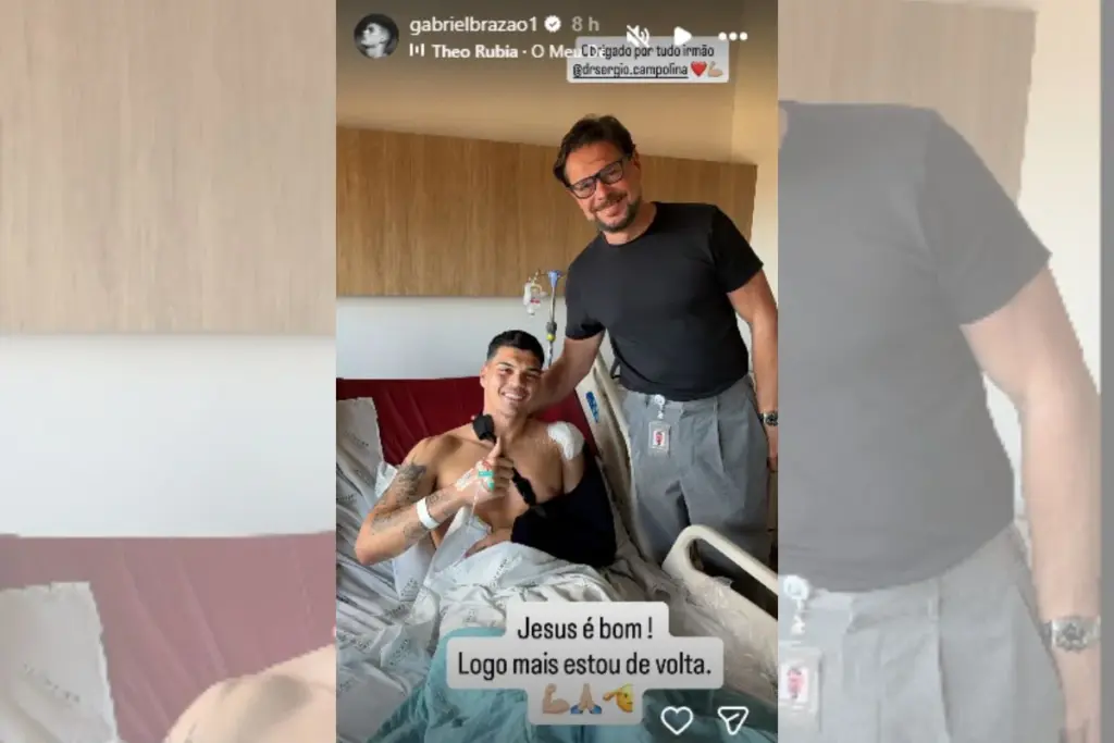 Brazão, do Santos, se pronuncia após cirurgia: "Logo mais estou de volta"