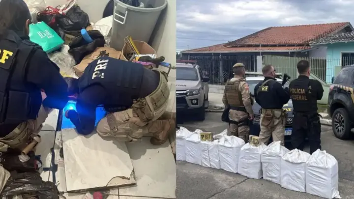 Polícia encontra esconderijo com 231 kg de cocaína sob piso de casa em SC