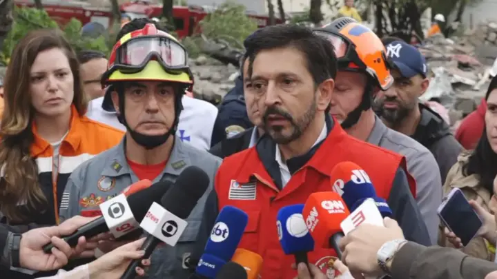 Donos de construtora de prédio que desabou em SP serão presos, diz Nunes