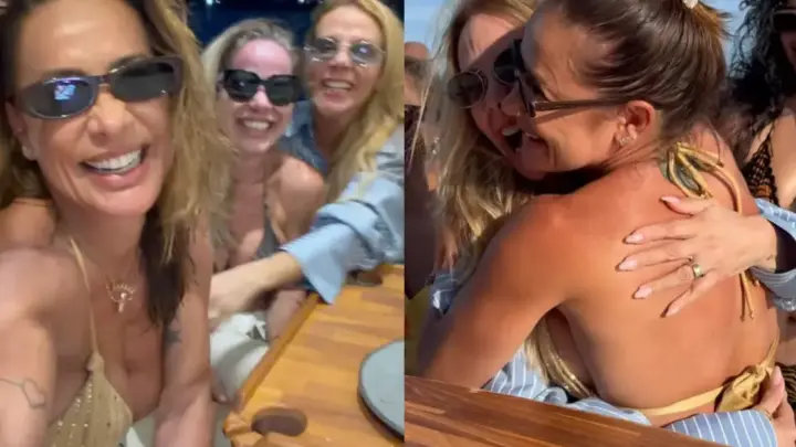 Scheila Carvalho comemora aniversário de 53 anos ao lado de Carla Perez