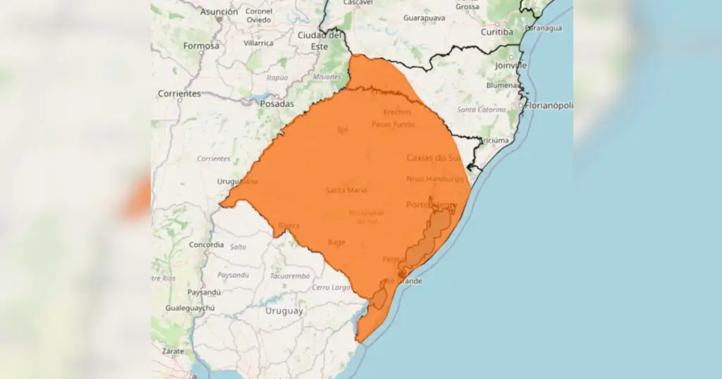 Inmet emite alerta de perigo para tempestade no Sul nesta quinta-feira (8)