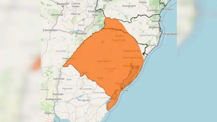 Inmet emite alerta de perigo para tempestade no Sul nesta quinta-feira (8)
