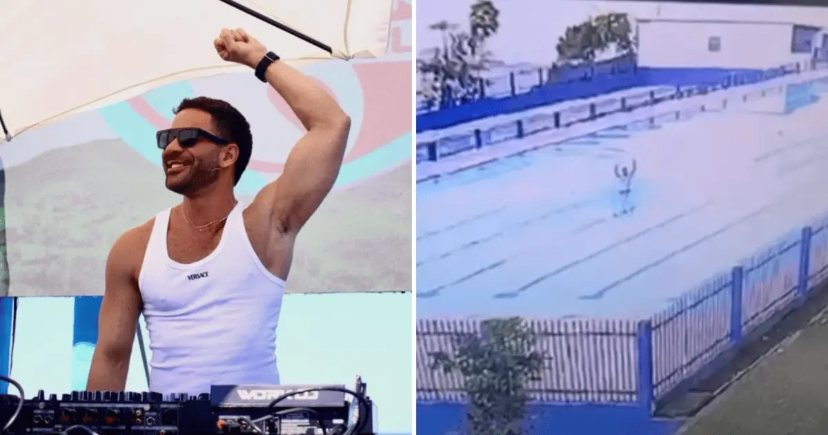 Vídeo: DJ Dani Brasil pula em piscina para fugir da PM após matar homem