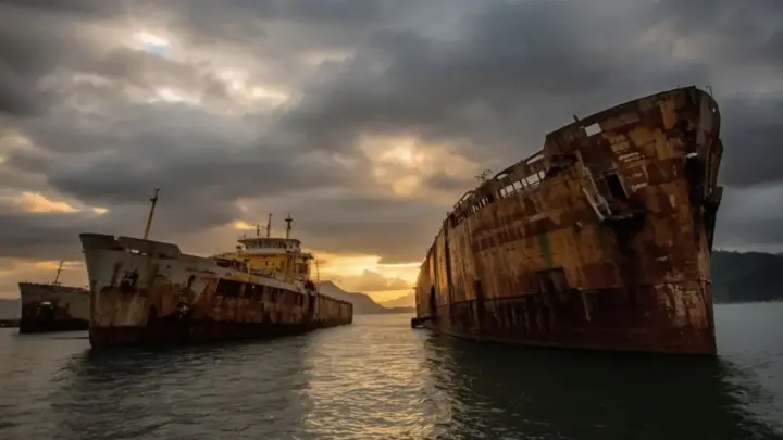 “Esqueletos de aço” da Baía de Guanabara: como navios abandonados há uma década viraram a única salvação de um estaleiro histórico