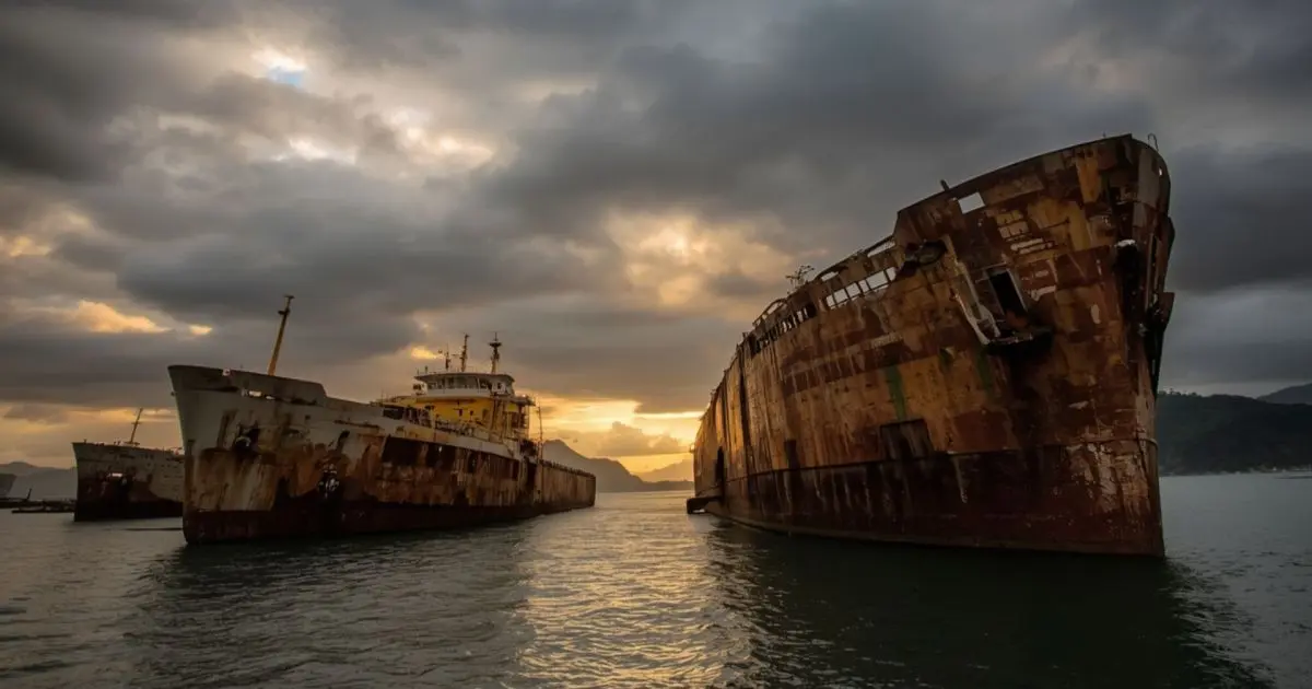 “Esqueletos de aço” da Baía de Guanabara: como navios abandonados há uma década viraram a única salvação de um estaleiro histórico