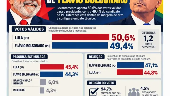 E A VIRADA ACONTECEU: PESQUISA VOX DÁ VITORIA A LULA A DOIS DIAS DA ELEIÇÃO