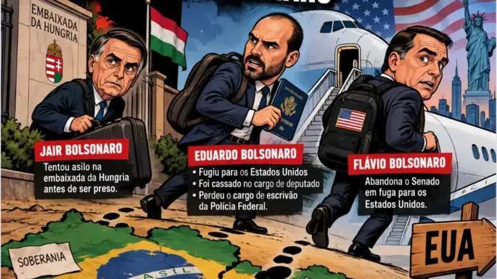 O PATRIOTISMO QUE TERMINA EM FUGA: A FAMÍLIA BOLSONARO E A CONTRADIÇÃO DE QUEM PREGA AMOR AO BRASIL, MAS BUSCA ABRIGO NO EXTERIOR